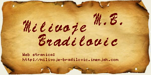 Milivoje Bradilović vizit kartica